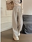 cheap Wide Leg &amp; High Waisted-Women&#039;s Wide Leg Pants Trousers Polyester High Waist Full Length Black Fall