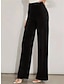 abordables pantalones de vestir de mujer-Mujer pantalones de traje Pantalones Licra Corte alto Alta cintura Longitud total Negro Invierno
