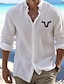 cheap Men&#039;s Printed Shirts-Dallas Cowboys Casual Men&#039;s Shirt Linen Shirt Button Up Shirt Outdoor Daily Wear Vacation Spring &amp;  Fall Standing Collar Long Sleeve Black, White, Dark Blue S, M, L Linen Cotton Blend Shirt