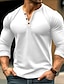 رخيصةأون قمصان رجالية عادية-رجالي قميص هينلي تي الأعلى قميص طويل الأكمام سهل هينلي شارع عطلة كم طويل ملابس موضة مصمم أساسي