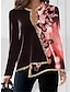 cheap Women&#039;s Blouses &amp; Shirts-Women&#039;s Shirt Blouse Butterfly Print Asymmetric Hem Casual Fashion Long Sleeve V Neck Pink Fall &amp; Winter