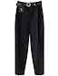 رخيصةأون السراويل لباس المرأة-نسائي بدلة بناطيل قصيرة خصر عالي Ankle-length أسود الخريف