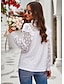 cheap Basic Women&#039;s Tops-Women&#039;s Boho Shirt Lace Shirt Going Out Tops Blouse Plain Sexy Flower Lace Party Holiday Going out Fashion Romantic Sexy Lantern Sleeve Long Sleeve Turtleneck High Neck White Spring &amp; Fall