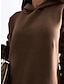 abordables robe printemps et automne-Robe sweat à capuche pour femme  mode active décontractée  Noël en plein air  couleur unie  ample  noir  bordeaux  bleu  XS à XL
