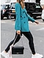 abordables Americanas de mujer-Mujer chaqueta Exterior Botón Color sólido Mantiene abrigado Moda Ajuste regular Ropa de calle Manga Larga Otoño Bleu Ciel S