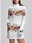 Χαμηλού Κόστους Συλλογή σχεδιαστών-Γυναικεία Φανέλα POLO Κόκκινο Μπλε Μακρυμάνικο Αντιηλιακή Προστασία Μπολύζες Φλοράλ Φθινόπωρο Χειμώνας Γυναικεία ενδυμασία γκολφ Ρούχα Ρούχα Ενδύματα