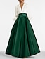 cheap Evening Dresses-A-Line Evening Gown Elegant Wedding Guest Dress Formal Prom Floor Length Long Sleeve V Neck Satin with Ruched 2024