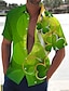 billiga Hawaiiskjorta för män-st.patrick&#039;s day fyrklöver avslappnad herrskjorta dagligen gå ut helg sommar turndown korta ärmar armygrön, mintgrön, mörkgrön s, m, l 4-vägs stretchtyg skjorta st.