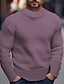 tanie sweter męski sweter-Męskie Sweter sweter Prążkowany Robić na drutach Regularny Dzianiny Równina Półgolf Współczesny współczesny Praca Dzienne zużycie Odzież Zima Czarny Różowy S M L