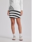 baratos Coleção de designers-Mulheres Saia de golfe Branco Saias Calças Listra Riscas Outono Inverno Roupas femininas de golfe, roupas, roupas, roupas