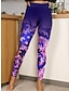 זול תחתונים גרפיים-בגדי ריקוד נשים חותלות פוליאסטר דפוס גזרה גבוהה מותניים גבוהים עד לקרסול כחול נייבי אביב