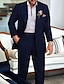 זול חליפות-לבנה ורודה כהה כהה חליפות חתונה לגברים בצבע אחיד 2 חלקים עסקית פורמלית פלוס מידה כפולה חזה עם שישה כפתורים 2024