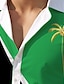 voordelige Hawaiiaans overhemd voor heren-Kleurenblok Palmboom Casual Voor heren Overhemd Buiten Straat Casual / Dagelijks Zomer Cubaanse kraag Korte mouw Oranje Groen Jager Groen S M L Overhemd