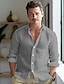 cheap Luxury Linen Shirts-45% Linen Men&#039;s Shirt Linen Shirt Button Up Shirt Beach Shirt Black White Khaki Long Sleeve Plain Lapel Spring &amp;  Fall Outdoor Daily Clothing Apparel