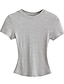 preiswerte Basic-Damenoberteile-T Shirt Damen Schwarz Weiß Rosa Feste Farbe Grundlegend Täglich Täglich Skims Rundhalsausschnitt Dünn S