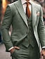 abordables Trajes-Trajes de graduación para hombre, trajes de boda de color Verde jade, 3 piezas, color sólido, corte a medida, un solo pecho, un botón, 2024
