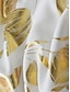 abordables robe décontractée imprimée-robe midi en mousseline de soie à imprimé floral et feuille d&#039;or, col en V