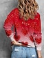 cheap Women&#039;s Hoodies &amp; Sweatshirts-Women&#039;s Sweatshirt Pullover Heart Leopard Casual Sports Print Red Active Sportswear Round Neck Long Sleeve Top Micro-elastic Fall &amp; Winter