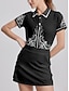 ieftine Colecția de designer-Pentru femei Tricou POLO Negru Manșon scurt Protecție Solară Topuri Vestimenta Golf Doamnelor Haine Ținute Poartă Îmbrăcăminte