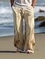 Χαμηλού Κόστους Ανδρικό βαμβακερό λινό παντελόνι-Ανδρικά Βίντατζ Φωτιά Λευκά παντελόνια Παντελόνια Μεσαία Μέση ΕΞΩΤΕΡΙΚΟΥ ΧΩΡΟΥ Καθημερινά Ρούχα Streetwear Φθινόπωρο &amp; Χειμώνας Κανονικό