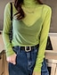 economico Top da donna Basic-maglietta Per donna Arancione Verde Rosa Liscio Informale Giornaliero Moderno Collo alto Standard M