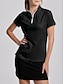 お買い得  デザイナーコレクション-女性用 ポロシャツ ブラック ホワイト 半袖 日焼け防止 トップス レディース ゴルフウェア ウェア アウトフィット ウェア アパレル