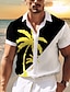 tanie Męska koszula hawajska-Drzewo palmowe Codzienny Męskie Koszula Na zewnątrz Ulica Codzienne Lato Wieczorne Krótki rękaw Żółty Niebieski Zielony S M L Koszula