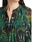ieftine Bluze &amp; Cămăși Damă-Pentru femei Cămașă Bluză Grafic Imprimeu Paisley Έθνικ Ziua Sf. Patrick Muncă Casual Buton Imprimeu Manșon de lanternă Trifoi Manșon Lung Modă În V Primăvara &amp; toamnă