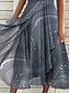 cheap Print Dresses-Women&#039;s Chiffon Casual Dress A Line Dress Ombre Marble Ruffle Print V Neck Midi Dress Vacation Short Sleeve Summer