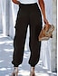 abordables Pantalones de mujer-Mujer Pantalones Tiro Alto Longitud total Morrón Oscuro Todas las Temporadas