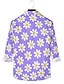 cheap Men&#039;s Floral Shirts-Floral Daisy Casual Men&#039;s Shirt Daily Wear Going out Spring &amp; Summer Turndown Long Sleeve Purple, Orange S, M, L 4-Way Stretch Fabric Shirt