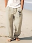 abordables Pantalon en coton et lin pour hommes-Homme Rétro Vintage Totem Pantalon en lin Pantalon Taille médiale Extérieur Usage quotidien Vêtement de rue Automne hiver Standard