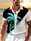 billiga Hawaiiskjorta för män-Palmträd Ledigt Herr Skjorta Utomhus Gata Ledigt / vardag Sommar Nedvikt Kortärmad Gul Blå Grön S M L Skjorta