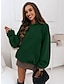 Недорогие Базовые плечевые изделия для женщин-Жен. Черный Зеленый Цвет хаки Полотняное плетение Карман Повседневные Мода Современное Удобный Толстовка с капюшоном Свободное облегание S