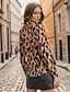 preiswerte Blusen und Hemden für Damen-Damen Hemd Bluse Leopard Taste Bedruckt Casual Modisch Langarm Hemdkragen Khaki Frühling &amp; Herbst