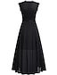 cheap Party Dresses-Women&#039;s Black Dress Lace Dress Party Dress Lace Ruched Crew Neck Sleeveless Midi Dress Birthday Vacation Black Pink Summer Spring