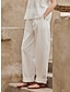 זול מכנסיים וחצאיות-בגדי ריקוד נשים צ&#039;ינו מכנסיים תערובת כותנה כיס מותן בינוני ארוך לבן אביב