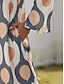 olcso nyomtatott alkalmi ruha-szatén geometrikus mintás bevágásos hajtóka maxi ing ruha