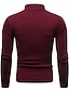 preiswerte Herrenpullover-Herren Pullover Strickpullover Gerippt Stricken Standard Strick Glatt Stehkragen Basic warm halten Freizeitskleidung Ausgehen Bekleidung Herbst Winter Wein Schwarz M L XL