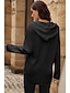 ieftine Bluze simple pentru femei-Pentru femei Negru Alb Galben Simplu Buton Buzunar Cordon Stradă Casual Activ Modă Capișon Fit regulat S