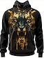 cheap Graphic Hoodies-Men&#039;s Graphic Animal Hoodie Hoodies Sweatshirt Hoodie Long Sleeve Hooded Sweatshirt Hooded Fashion 3D Print Sports Outdoor Holiday Vacation Black Brown Print Front Pocket Spring &amp;  Fall Designer