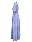 Χαμηλού Κόστους Print Φορέματα-Γυναικεία Φόρεμα πουκαμίσα Καθημερινό φόρεμα Με Κορδόνια Με Βολάν Κολάρο Πουκαμίσου Μακρύ Φόρεμα Μάξι Φόρεμα Διακοπές Κοντομάνικο Καλοκαίρι Άνοιξη
