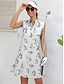 economico Collezione di stilisti-Per donna vestito da golf Nero Bianco Senza maniche Cartoni animati Abbigliamento da golf da donna Abbigliamento Abiti Abbigliamento