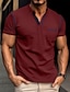 billige Casual T-shirts til mænd-Herre Henley-skjorte Tee Top Vanlig Henley Gade Ferierejse Kort Ærme Lomme Tøj Mode Designer Basale