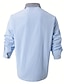 Χαμηλού Κόστους ανδρικό πουκάμισο με κουμπιά-Ανδρικά Πουκάμισο Πουκάμισο με κουμπιά Casual πουκάμισο Μαύρο Λευκό Θαλασσί Μακρυμάνικο Συνδυασμός Χρωμάτων Κυνηγόσκυλο Πέτο Καθημερινά Διακοπές Μπροστινή τσέπη Ρούχα Μοντέρνα Καθημερινό Άνετο Smart