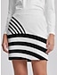ieftine Colecția de designer-Pentru femei Fusta de golf Alb Fuste Pantaloni Dunga Dungi Toamnă Iarnă Vestimenta Golf Doamnelor Haine Ținute Poartă Îmbrăcăminte
