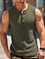 abordables Débardeurs de gym-Homme Débardeur Top Maillot de Corps T-shirt sans manches Plein Henley Extérieur Sortie Sans Manches Vêtement Tenue Mode Muscle