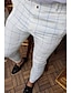Χαμηλού Κόστους Φόρεμα Παντελόνι-Ανδρικά Παντελόνι επίσημο Παντελόνια κινέζικα Κουμπί Τσέπη Καρό Άνεση Επίσημο Πάρτι Δουλειά Μοντέρνα Κλασσικό στυλ Λευκό Μικροελαστικό
