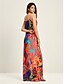 cheap Print Casual Dress-Tropical Print Summer Fashion Vacation Maxi Dress