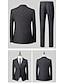 voordelige Pakken-Bordeaux zwart heren plaid zakelijk Britse stijl trouwjurk banketpakken 3-delig jasje broek set standaard pasvorm enkele rij knopen met één knop 2024